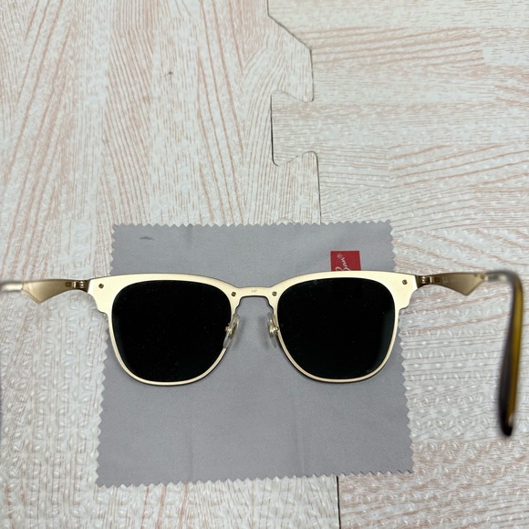 Ray Ban CLUBMASTER RB 3576-N 043/71 Large Black Green Gold Sunglasses - Picture 4 of 10